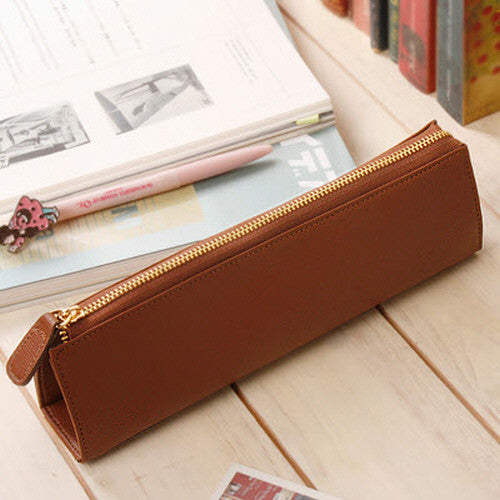 Retro leather thin pencil case-retro Brown(limited quantity while